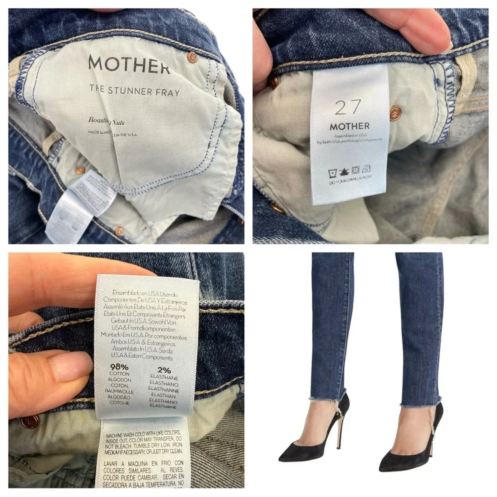 MOTHER The Stunner Fray Jeans 27 Blue